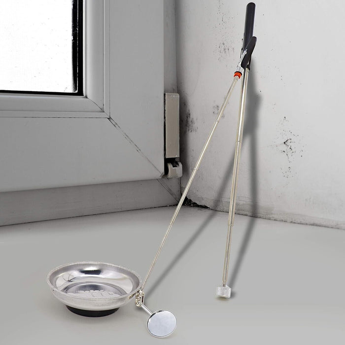 PK TOOLS 3pc Kit Magnetic Tray Telescopic Pick Up Tool Inspection Mirror Set