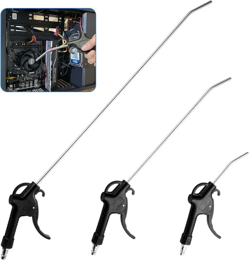 PK TOOLS 3Pc Air Dust  Blow Gun Duster Nozzle Blower Cleaning Tool 110/300/490MM - FISHER DISCOUNT