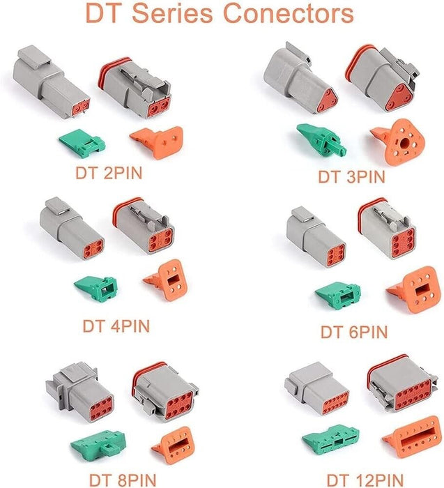 300PCS Deutsch Kit DT Connector Plug Waterproof Auto Marine 2/3/4/6/8/12Pin