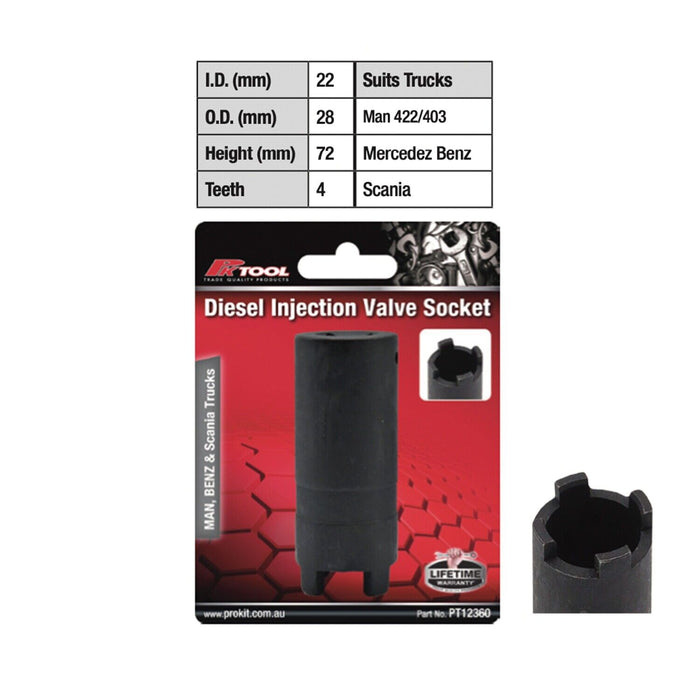PK TOOLS 4th Diesel Injection Valve Socket Mercedes Scania Trucks Man 422/403