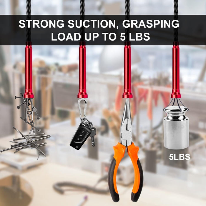 PK TOOLS 68cmL Magnetic Pick Up Tool Flexible 4 Claw Telescoping Grabber