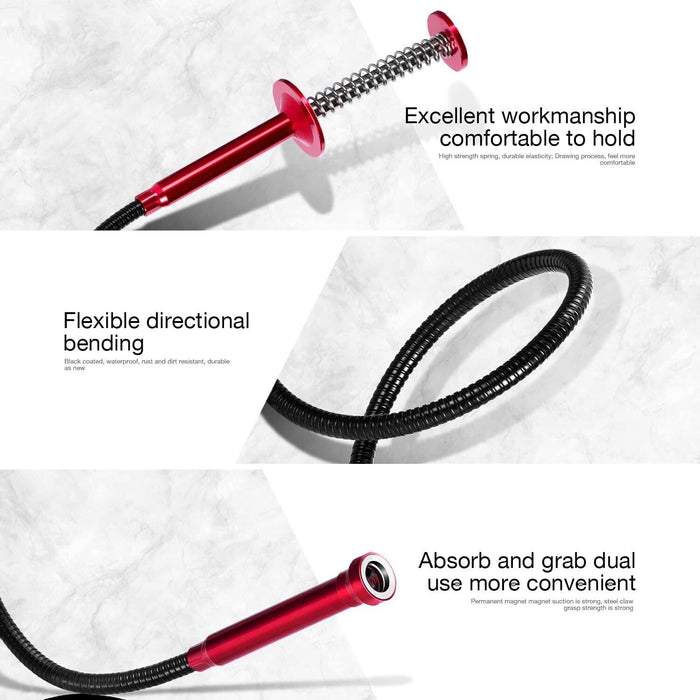 PK TOOLS 68cmL Magnetic Pick Up Tool Flexible 4 Claw Telescoping Grabber