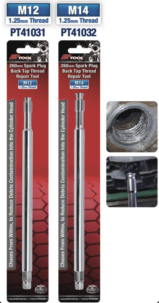 PK TOOL M12-M14 Back-Tap Spark Plug Internal Thread Restorers Repair Tool 260mmL - FISHER DISCOUNT