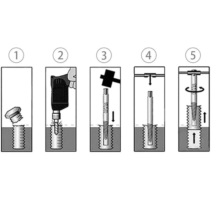 PK TOOLS 10PC Damaged Extractor Easy Out Drill Bit Broken Screw Bolt Remover Kit - FISHER DISCOUNT