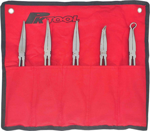 PK TOOLS 11'' Long Reach Nose Pliers Set Straight Bent Tip Mechanic Hose Gripper - FISHER DISCOUNT