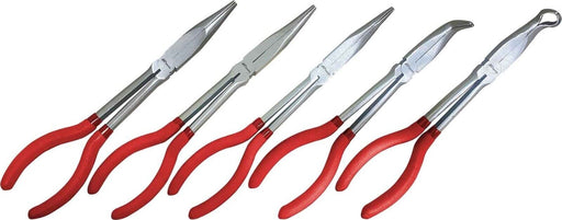 PK TOOLS 11'' Long Reach Nose Pliers Set Straight Bent Tip Mechanic Hose Gripper - FISHER DISCOUNT