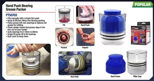 PK TOOLS Automotive Bearing Grease Packer Mechanic Handy Style Lubrication Tools - FISHER DISCOUNT