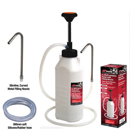 PK TOOLS Fluid Transfer Multi Purpose Mini Oil Pump 1L Easy Fill Liquid Utility - FISHER DISCOUNT