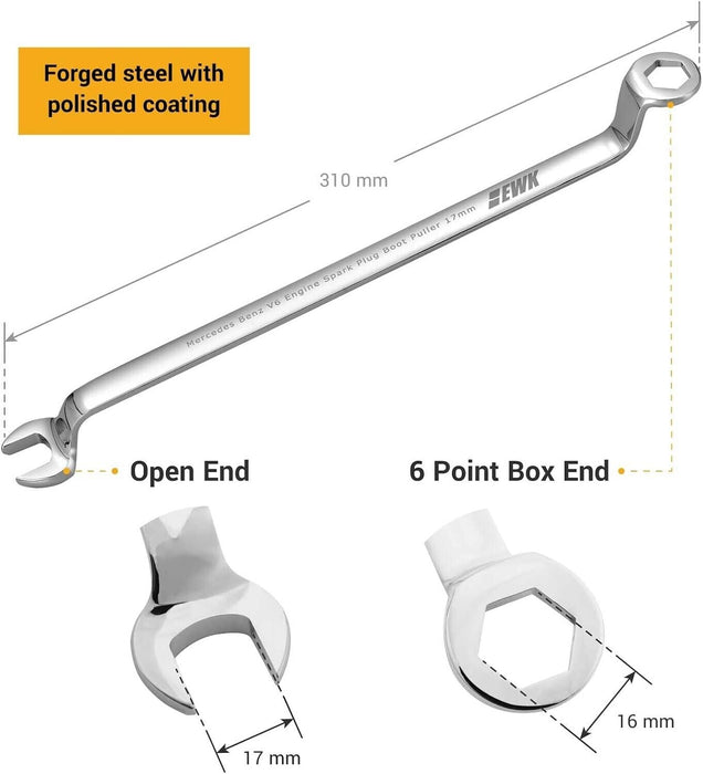 T&E Tools 17mm Mercedes V6 V8 Spark Plug Boot Puller Wrench Made in Taiwan 3329 - FISHER DISCOUNT