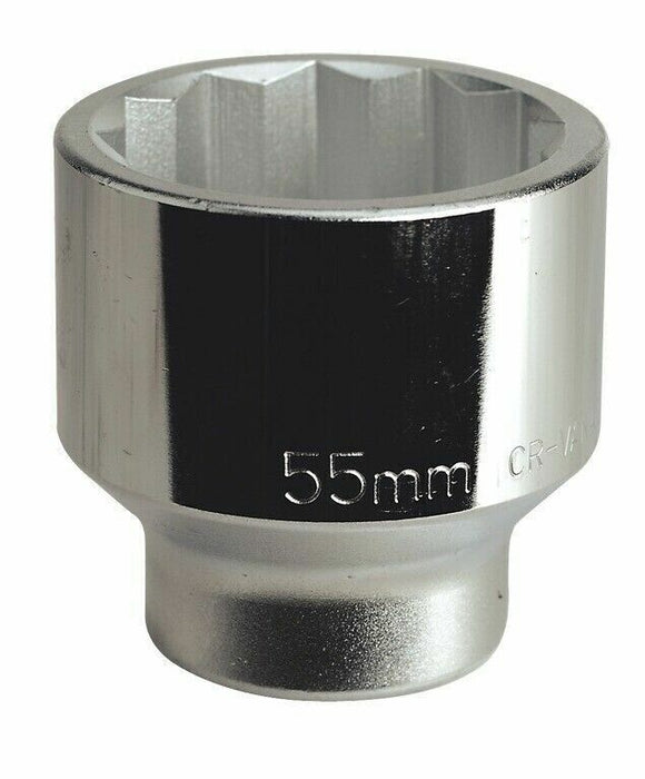 T&E Tools 55mm x 12 Pt 3/4" Dr Thin Wall Strong Grip Socket Made in Taiwan 55355