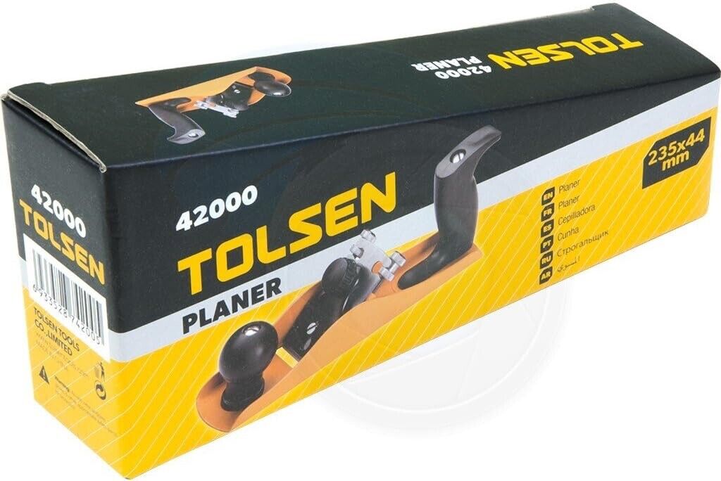 TOLSEN  235 mm Manual Adjustable Hand Planer For Wood,Yellow, HPL01300