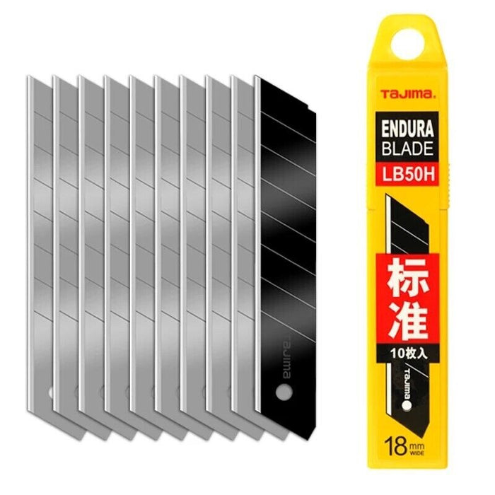 50 x TAJIMA ENDURA 18mm SNAP OFF UTILITY KNIFE BLADES – LCB50-50