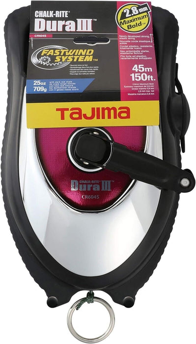 TAJIMA Chalk Line - Chalk-Rite Dura III Chalk Box with 150ft Extreme Bold 2.8 mm