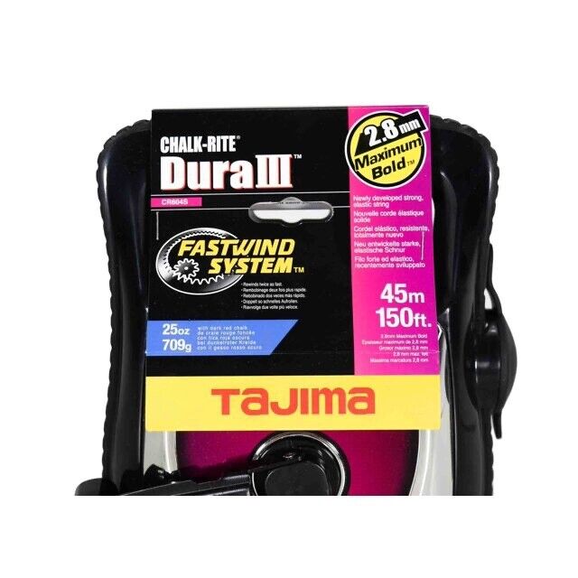 TAJIMA Chalk Line - Chalk-Rite Dura III Chalk Box with 150ft Extreme Bold 2.8 mm