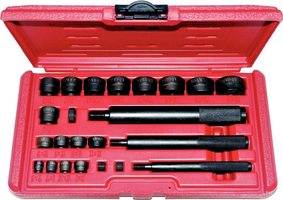 T&E Tools 23PC Industrial Finish Imperial Bushing Driver Set Made in Taiwan 9002