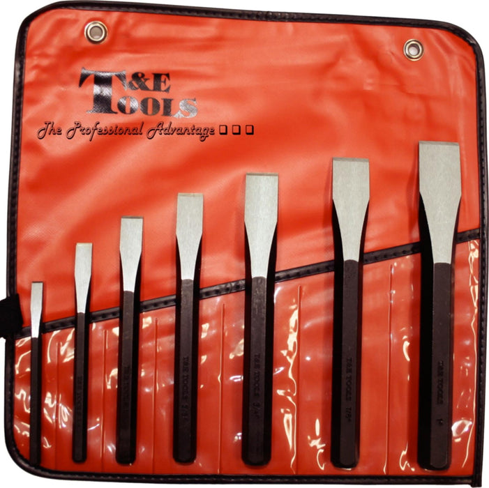 T&E Tools 7PC High Quality Alloy Steel Cold Chisel Set Made in Taiwan 8377