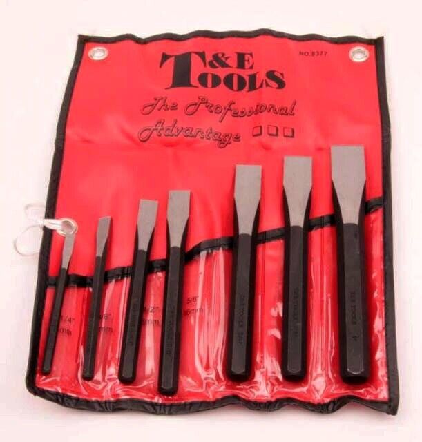 T&E Tools 7PC High Quality Alloy Steel Cold Chisel Set Made in Taiwan 8377