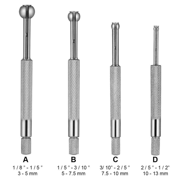 T&E Tools  Small Hole Bore Gauge Set Telescoping Full Round Made in Taiwan MT171