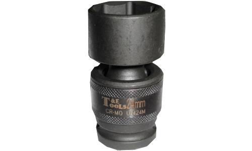 T&E Tools 24mm x 1/2" Dr 6PT Impact Universal Socket Metric  Made Taiwan U7424M