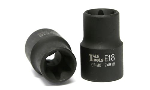 T&E Tools 74818 - E18 1/2"Dr E-Series Torx-r Impact Sockets 38mmL Made in Taiwan