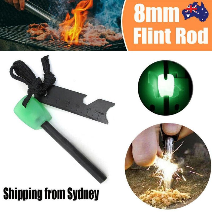 3X 8mm Flint Rod Camping Survival Fire Starter Lighter (FULL Magnesium Rod) Hot
