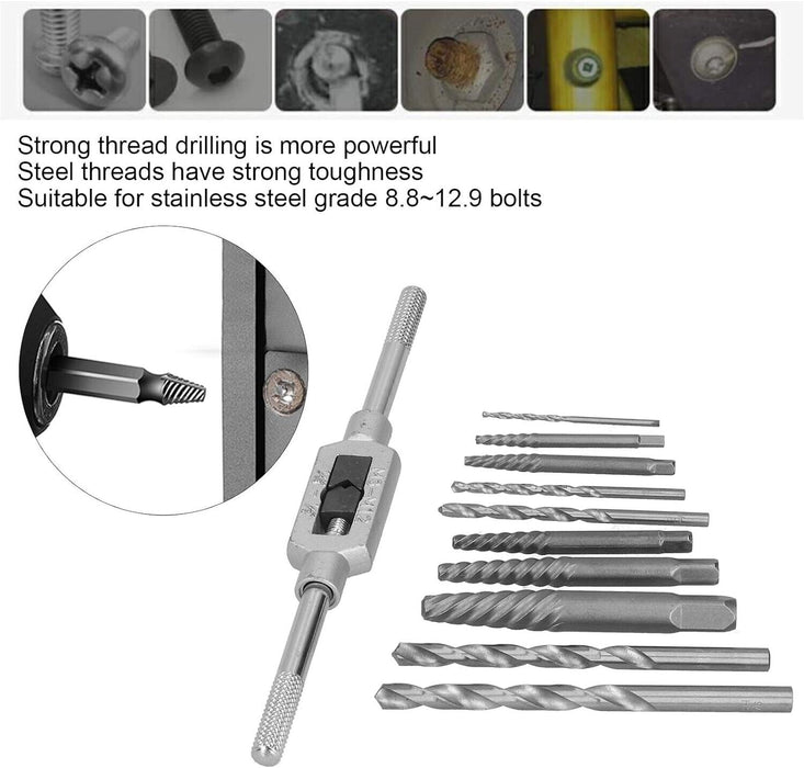 11pcs Damaged Screw Extractor Drill Bit Set Easy Out Broken Screw Bolt Remover