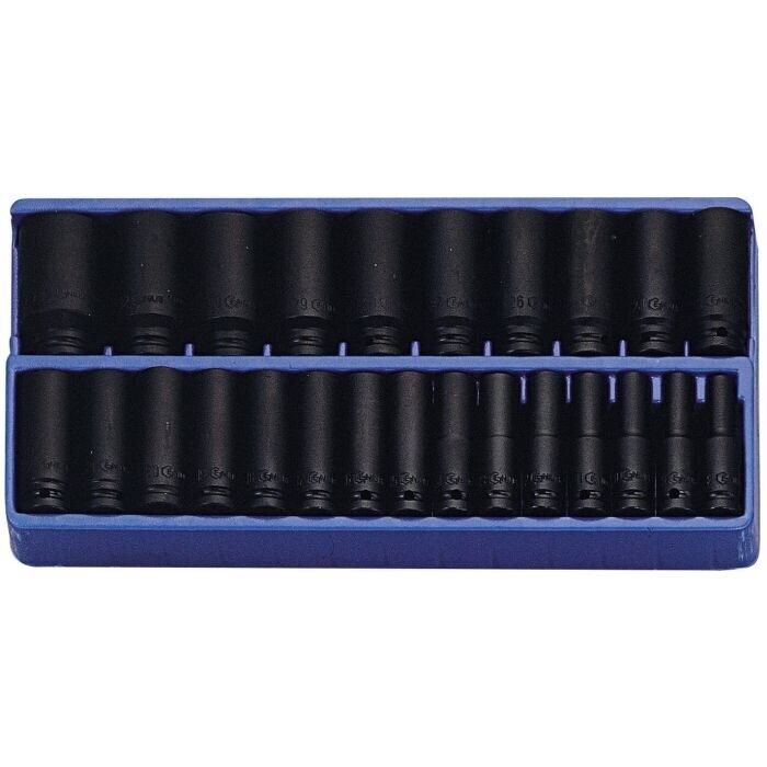 Genius Tools 24 Pce 1/2" Dr Metric Deep Impact Socket Set TD-424M 8-32mm Taiwan