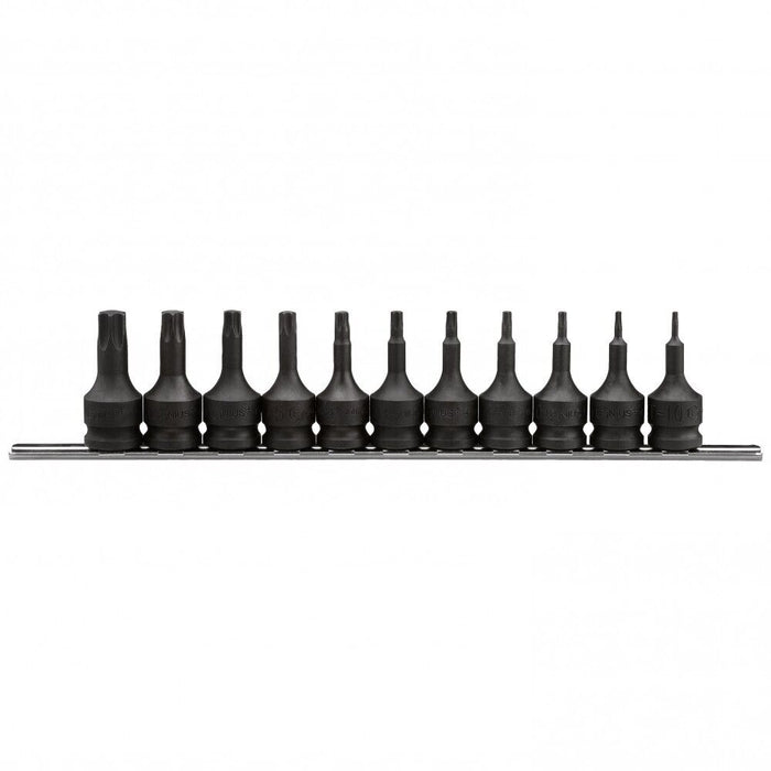 Genius Tools 11PC 1/2" Dr Torx Star Head Impact Socket Set TX-411 T10-T60