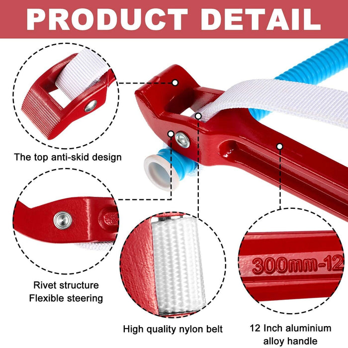 T&E Tools Anti-sliding Strap Wrench for filter removal 300mm Made Taiwan J5103