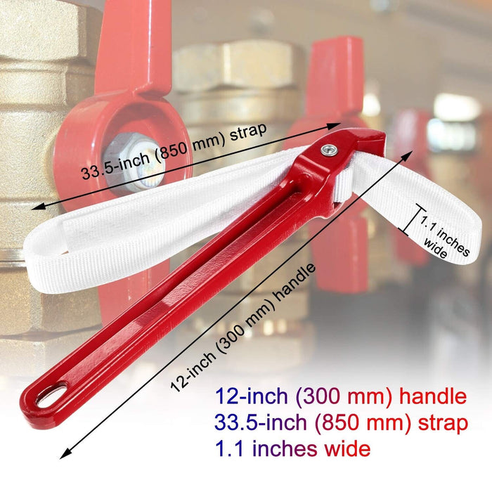 T&E Tools Anti-sliding Strap Wrench for filter removal 300mm Made Taiwan J5103