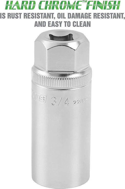 T&E Tools Thin wall Spark Plug Socket (3/4" 6 PT) Made in Taiwan 13624 - FISHER DISCOUNT