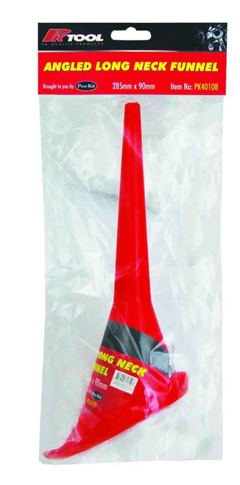 PK Tool 90mm 3-1/2 Inch Angled Long Neck Funnel - Total Length 285mm 11-1/4 Inch