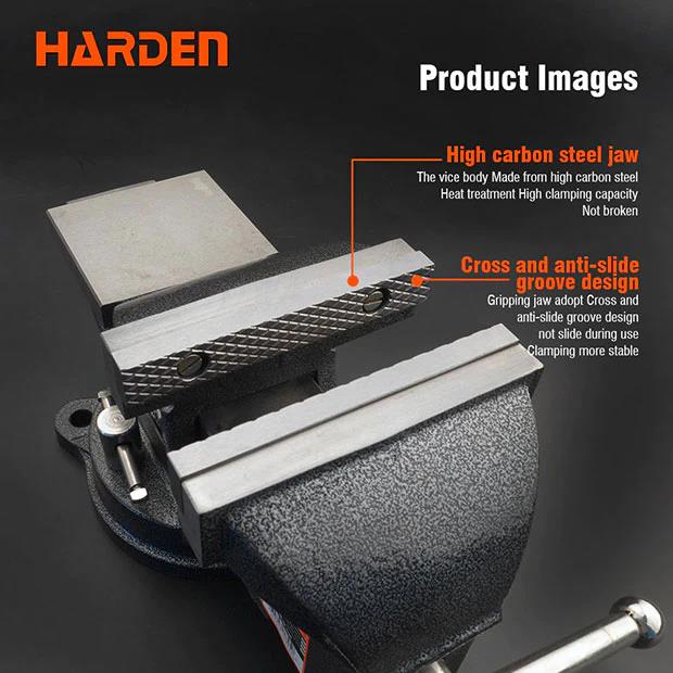 HARDEN 8"/200mm Heavy Duty Bench Vice Swivel Base Anvil Cast Iron Metalwork 42kg