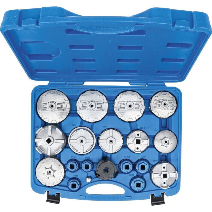 PK Tool 18 Pcs HD Cup Style 1/2" & 3/8" Oil Filter Cartridge Nut Removal Kit