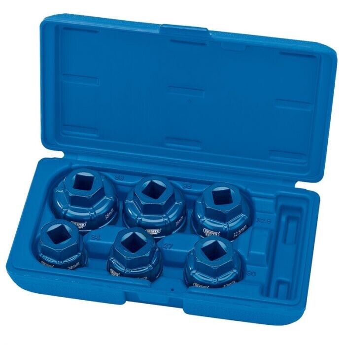 PK Tool 6 Pcs Heavy Duty 1/2 Inch Oil Filter Cartridge Nut Removal Kit 24-38mm