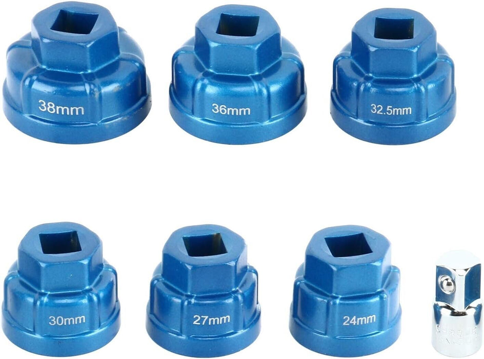 PK Tool 6 Pcs Heavy Duty 1/2 Inch Oil Filter Cartridge Nut Removal Kit 24-38mm