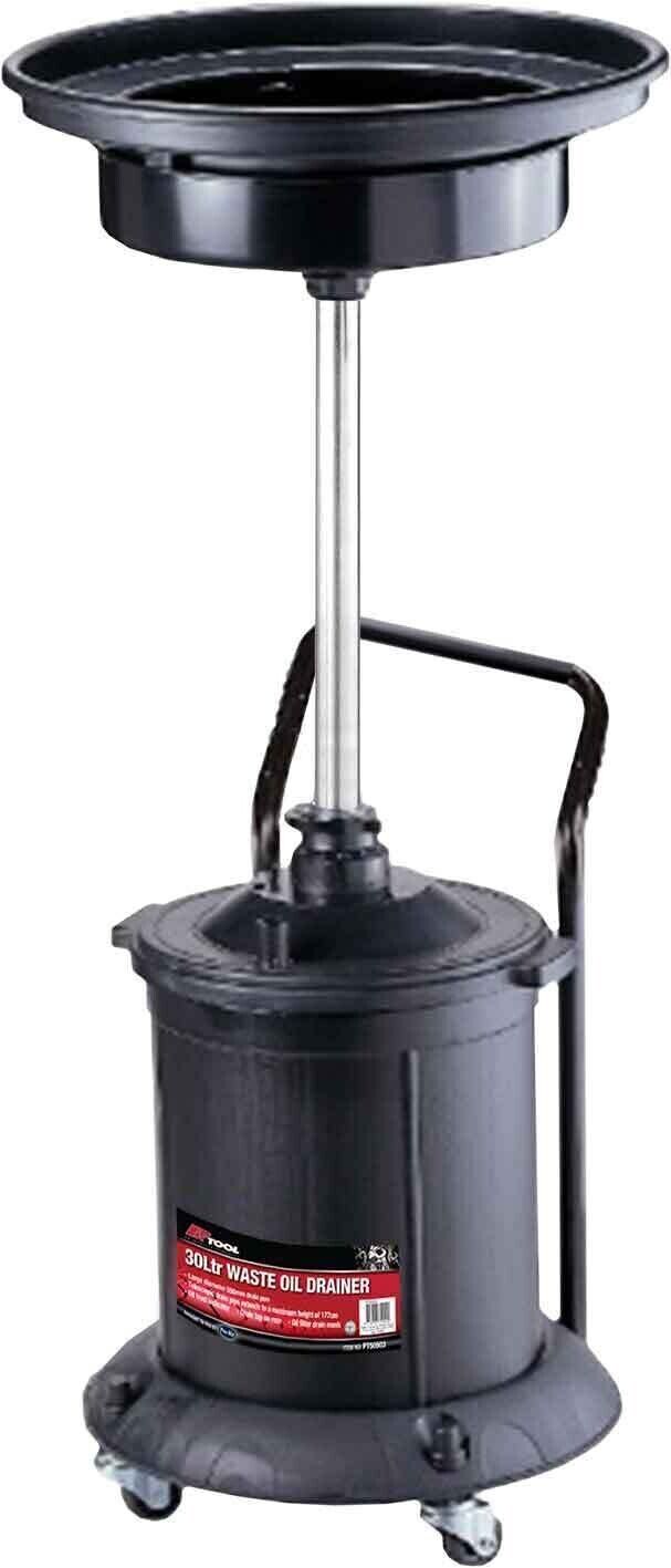 PK Tool 30Ltr Waste Oil Drainer 550mm Diameter Drain Pan Telescopic