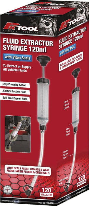 Syringe Extractor PK Tool 120ml Fluid Extractor Syringe - with 200mm Suction Hose Viton ...
