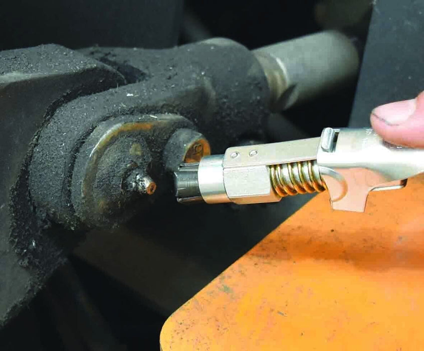 PK Tool Grease Gun Coupler Nozzle - Quick Release Lock-On Fast On/Off