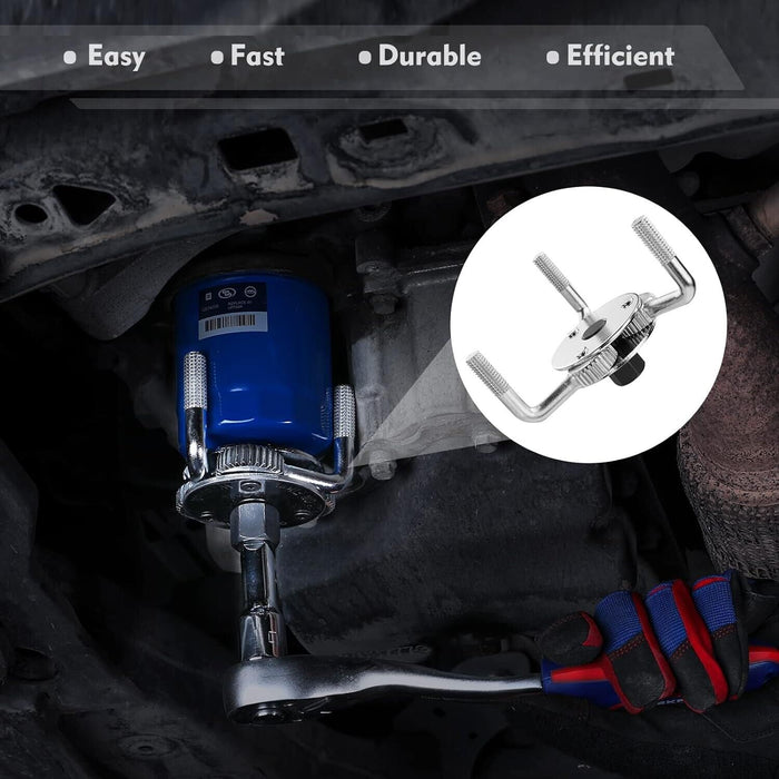 PK Tool Adjustable 3 Claw Oil Filter Wrench -Fits Filters 45 - 85mm with Adaptor