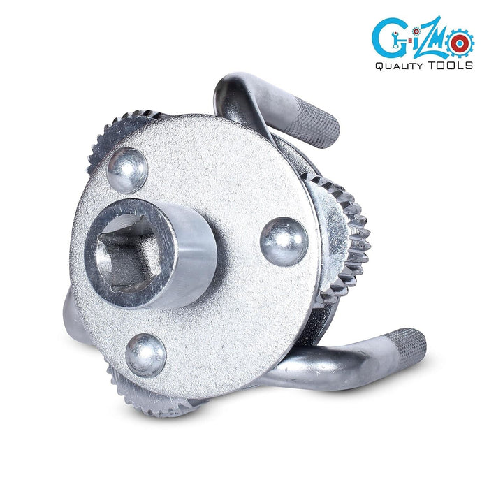 PK Tool Adjustable 3 Claw Oil Filter Wrench -Fits Filters 45 - 85mm with Adaptor