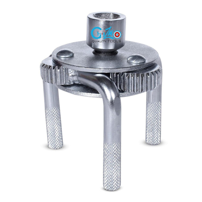 PK Tool Adjustable 3 Claw Oil Filter Wrench -Fits Filters 45 - 85mm with Adaptor
