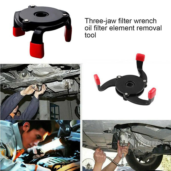 3 Jaw Oil Filter Wrench 58-100mm Range Auto-Adjust Removal Repair Tool