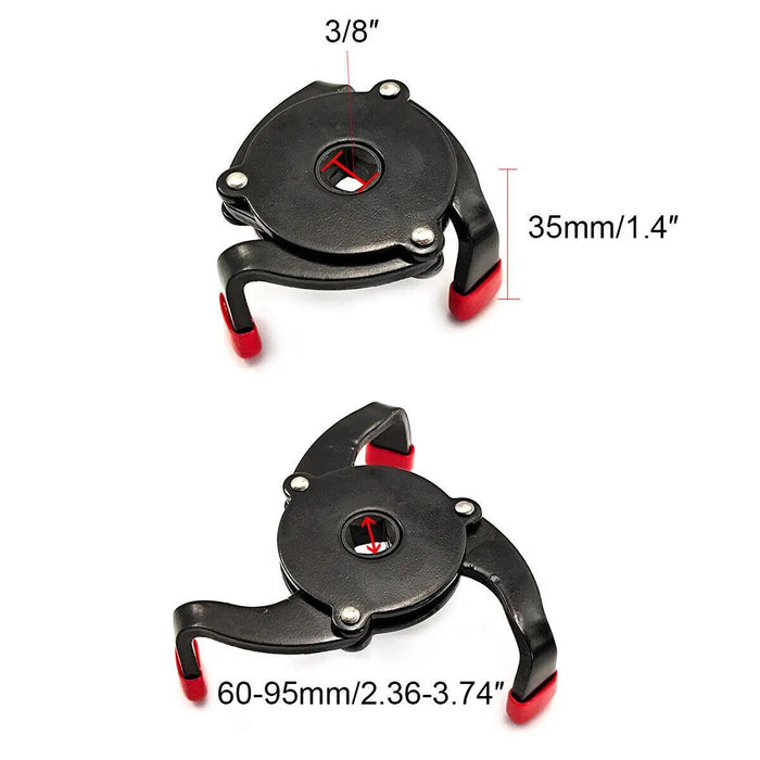 3 Jaw Oil Filter Wrench 58-100mm Range Auto-Adjust Removal Repair Tool