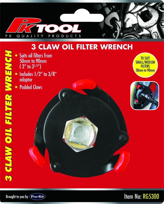 PK TOOL Filter Wrench 3 Prong Oil 3/8Dr 55-100mm RG5300