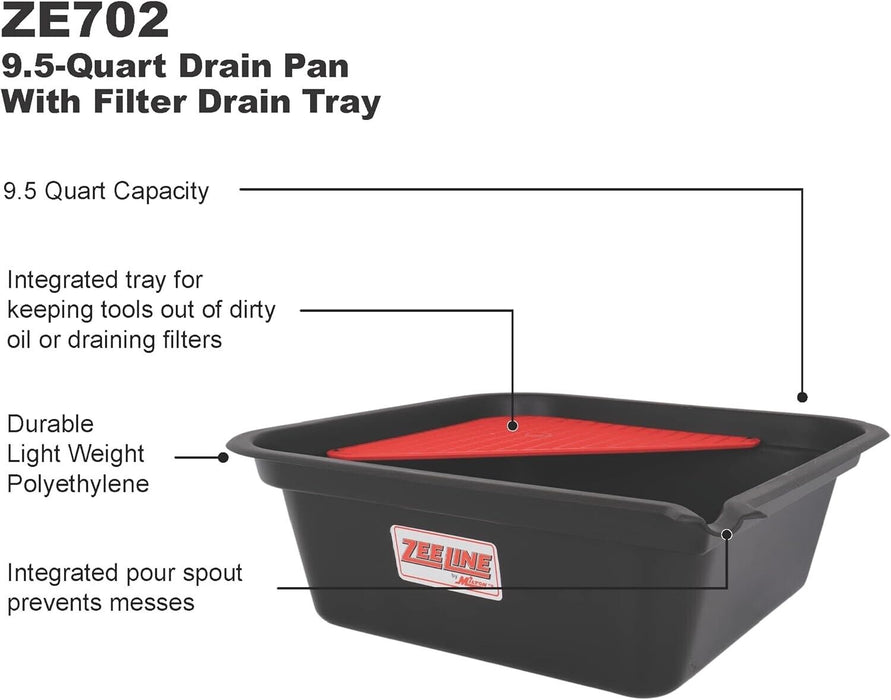 PK TOOL 9L Automotive Oil Drain Pan Filter Screen Practical Sturdy Portable