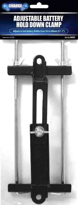 PK TOOL Black Adjustable Battery Hold Down Bolts Clamp Bracket Holder Universal