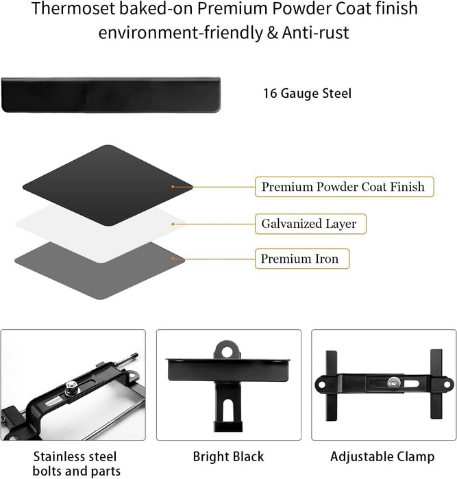 PK TOOL Black Adjustable Battery Hold Down Bolts Clamp Bracket Holder Universal