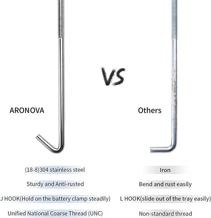 PK TOOL Black Adjustable Battery Hold Down Bolts Clamp Bracket Holder Universal