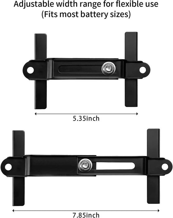 PK TOOL Black Adjustable Battery Hold Down Bolts Clamp Bracket Holder Universal
